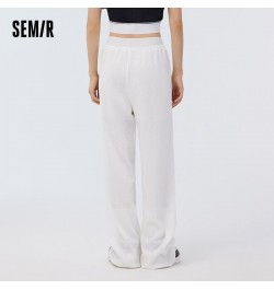 Casual Pants Women Texture Pants Ins Trend 2023 Spring New Color Contrast Letter Wide Leg Pants Trend $46.10 - Bottoms