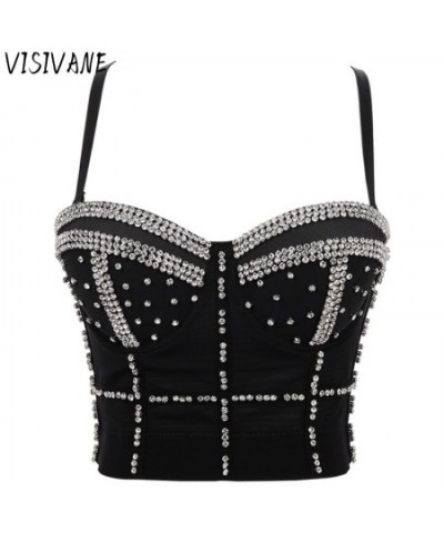 Rhinestone Diamond Sequin Tank Top Women Bra Camis Shirt Woman Clothing y2k Shaper Sexy Corset Ladies Crop Tops Blusas $43.89...