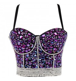 Rhinestone Diamond Sequin Tank Top Women Bra Camis Shirt Woman Clothing y2k Shaper Sexy Corset Ladies Crop Tops Blusas $43.89...