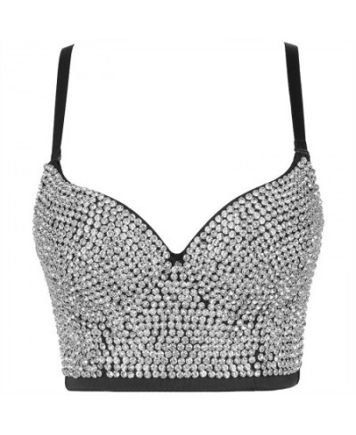 Rhinestone Diamond Sequin Tank Top Women Bra Camis Shirt Woman Clothing y2k Shaper Sexy Corset Ladies Crop Tops Blusas $43.89...