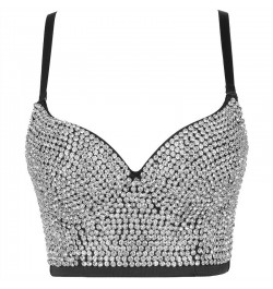 Rhinestone Diamond Sequin Tank Top Women Bra Camis Shirt Woman Clothing y2k Shaper Sexy Corset Ladies Crop Tops Blusas $43.89...