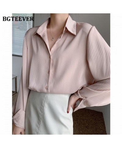 Office Ladies Striped Women Blouses Tops Full Sleeve Loose Women Shirts Elegant Spring Blusas Mujer 2023 $35.53 - Women Tops