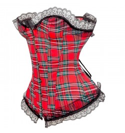 Plaid Corset Top Gothic Bustiers Corsets Modeling Strap Waist Trainer Corset Shapewear Women Belly Sheath Slimming Corselet $...