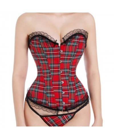 Plaid Corset Top Gothic Bustiers Corsets Modeling Strap Waist Trainer Corset Shapewear Women Belly Sheath Slimming Corselet $...