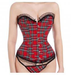 Plaid Corset Top Gothic Bustiers Corsets Modeling Strap Waist Trainer Corset Shapewear Women Belly Sheath Slimming Corselet $...