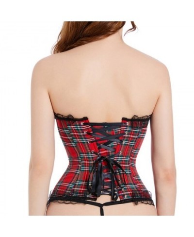 Plaid Corset Top Gothic Bustiers Corsets Modeling Strap Waist Trainer Corset Shapewear Women Belly Sheath Slimming Corselet $...