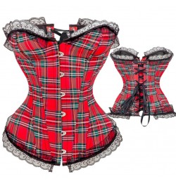 Plaid Corset Top Gothic Bustiers Corsets Modeling Strap Waist Trainer Corset Shapewear Women Belly Sheath Slimming Corselet $...