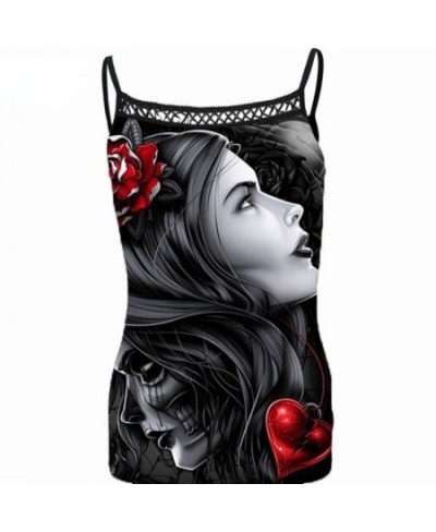 Gothic Skull Print Tank Top Women Sleeveless Steampunk Printing Casual Camis Crop Top Sexy Spaghetti Strap Tank Tops 2022 $22...