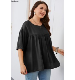 Plus Size Women Clothing Pure Color Ruffles Loose Casual Cool Summer Women's Shirts 2022 Modest Elegant Big Size Women's $45....