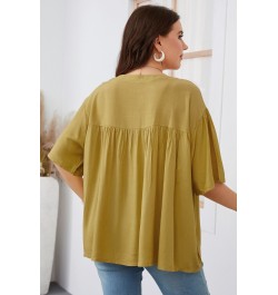 Plus Size Women Clothing Pure Color Ruffles Loose Casual Cool Summer Women's Shirts 2022 Modest Elegant Big Size Women's $45....