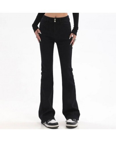 High Waist Flare Jeans For Woman Aesthetic Retro Sexy Denim Sweatpants Streetwear Fashion Harajuku Jeans Trousers $57.01 - Jeans