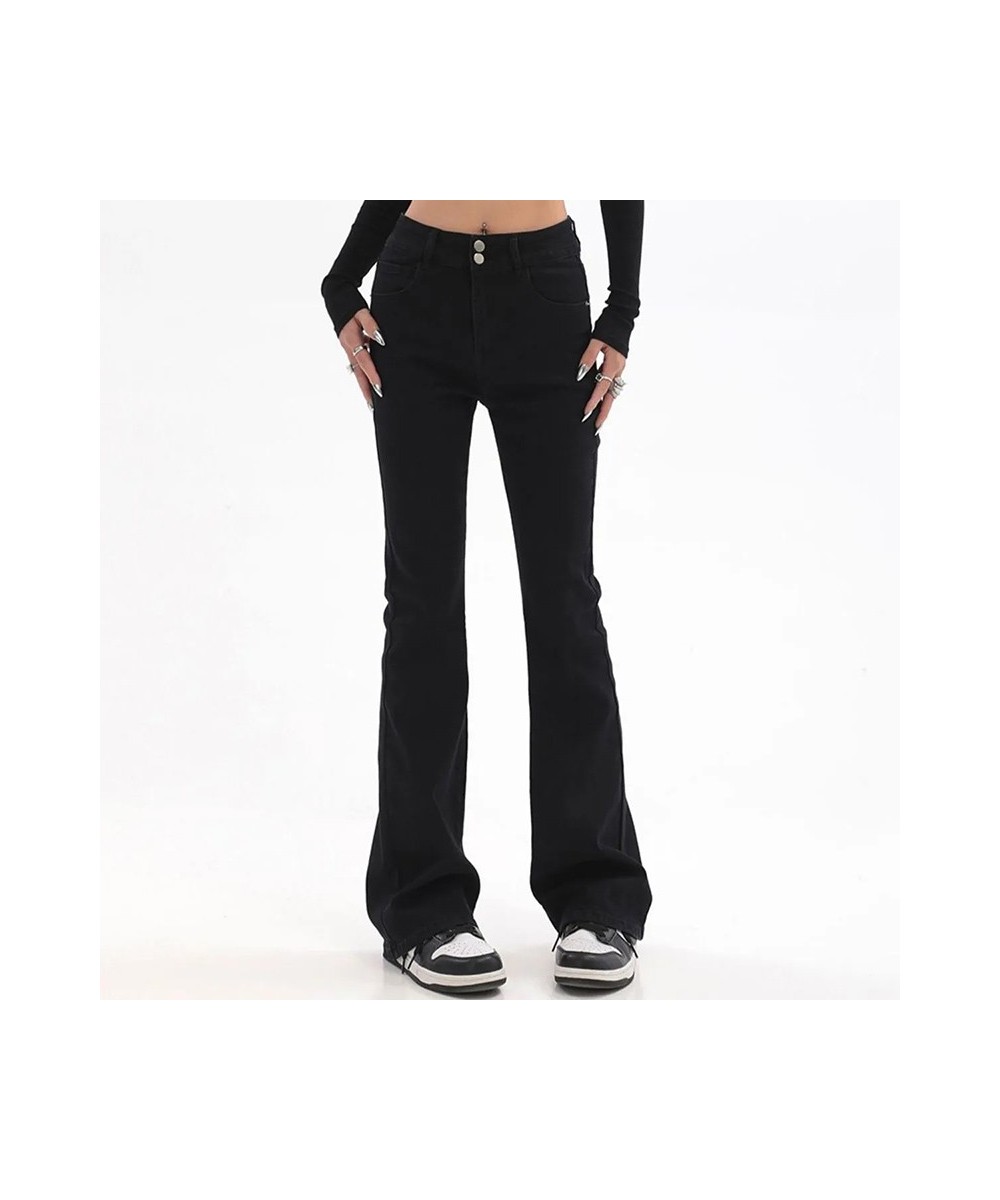 High Waist Flare Jeans For Woman Aesthetic Retro Sexy Denim Sweatpants Streetwear Fashion Harajuku Jeans Trousers $57.01 - Jeans