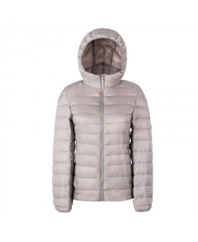 Autumn Winter Women Ultra Light Down Jacket Hooded White Duck Down Lightweight Parkas Female Warm Thin Slim Short Coat AB425 ...