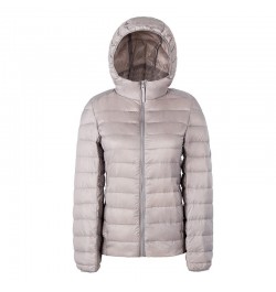 Autumn Winter Women Ultra Light Down Jacket Hooded White Duck Down Lightweight Parkas Female Warm Thin Slim Short Coat AB425 ...