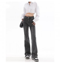 High Waist Flare Jeans For Woman Aesthetic Retro Sexy Denim Sweatpants Streetwear Fashion Harajuku Jeans Trousers $57.01 - Jeans