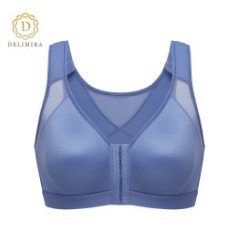 Women's Plus Size Full Coverage Front Closure Wire Free Back Support Posture Bra $53.66 - Underwear