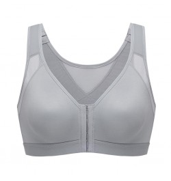 Women's Plus Size Full Coverage Front Closure Wire Free Back Support Posture Bra $53.66 - Underwear