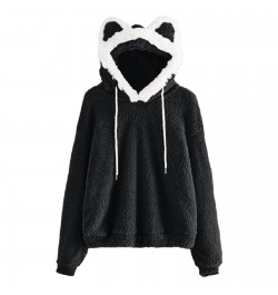 Fluffy Hoodies Women Kawaii Sweatshirt Cute Bear Ear Cap Autumn Winter Warm Pullover Long Sleeve Outwear Fleece Coat Moletom ...