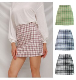 Autumn New Woolen Plaid Skirts Women High Waist Sexy Mini Short Pencil Skirt Women Vintage Black Cotton Harajuku Skirt $30.20...