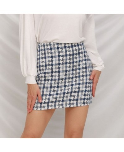 Autumn New Woolen Plaid Skirts Women High Waist Sexy Mini Short Pencil Skirt Women Vintage Black Cotton Harajuku Skirt $30.20...