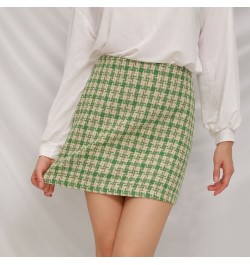 Autumn New Woolen Plaid Skirts Women High Waist Sexy Mini Short Pencil Skirt Women Vintage Black Cotton Harajuku Skirt $30.20...