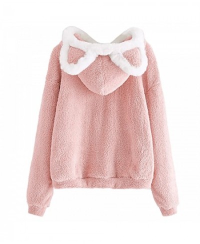 Fluffy Hoodies Women Kawaii Sweatshirt Cute Bear Ear Cap Autumn Winter Warm Pullover Long Sleeve Outwear Fleece Coat Moletom ...