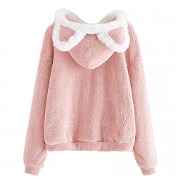 Fluffy Hoodies Women Kawaii Sweatshirt Cute Bear Ear Cap Autumn Winter Warm Pullover Long Sleeve Outwear Fleece Coat Moletom ...