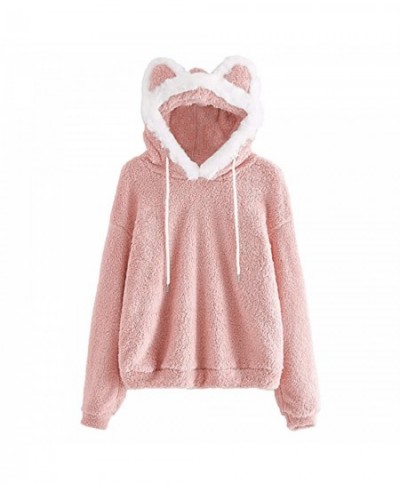 Fluffy Hoodies Women Kawaii Sweatshirt Cute Bear Ear Cap Autumn Winter Warm Pullover Long Sleeve Outwear Fleece Coat Moletom ...