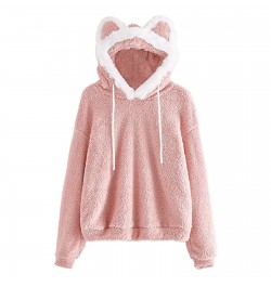 Fluffy Hoodies Women Kawaii Sweatshirt Cute Bear Ear Cap Autumn Winter Warm Pullover Long Sleeve Outwear Fleece Coat Moletom ...