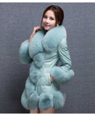 Faux fur coat women winter new Korean long-sleeve fur collar S-3XL white purple black slim fashion faux fur coat LR292 $100.6...