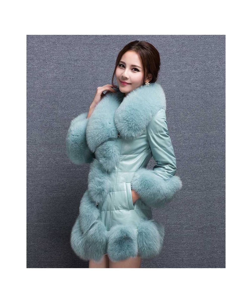 Faux fur coat women winter new Korean long-sleeve fur collar S-3XL white purple black slim fashion faux fur coat LR292 $100.6...