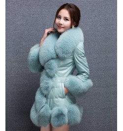 Faux fur coat women winter new Korean long-sleeve fur collar S-3XL white purple black slim fashion faux fur coat LR292 $100.6...