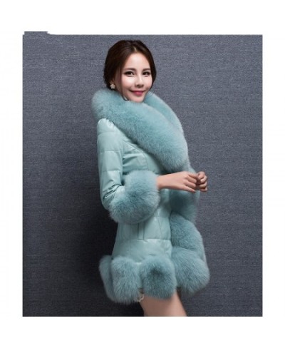 Faux fur coat women winter new Korean long-sleeve fur collar S-3XL white purple black slim fashion faux fur coat LR292 $100.6...