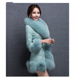 Faux fur coat women winter new Korean long-sleeve fur collar S-3XL white purple black slim fashion faux fur coat LR292 $100.6...