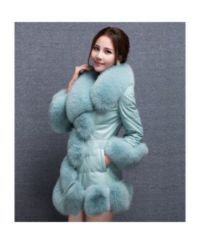 Faux fur coat women winter new Korean long-sleeve fur collar S-3XL white purple black slim fashion faux fur coat LR292 $100.6...