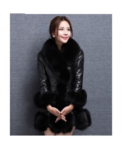 Faux fur coat women winter new Korean long-sleeve fur collar S-3XL white purple black slim fashion faux fur coat LR292 $100.6...