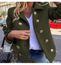 Fashion Solid Lapel Double-breasted Short Coat Autumn Casual Long Sleeve Slim Outerwear Elegant Winter Commuter Wool Jackets ...