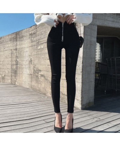 Han edition of the new giant ~ sexy legs show thin show zipper foot tall waist black pants $46.66 - Jeans