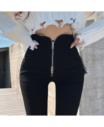 Han edition of the new giant ~ sexy legs show thin show zipper foot tall waist black pants $46.66 - Jeans