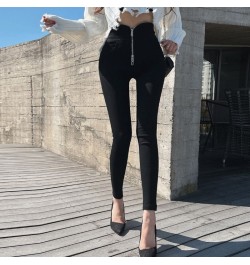 Han edition of the new giant ~ sexy legs show thin show zipper foot tall waist black pants $46.66 - Jeans