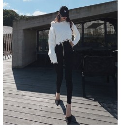 Han edition of the new giant ~ sexy legs show thin show zipper foot tall waist black pants $46.66 - Jeans