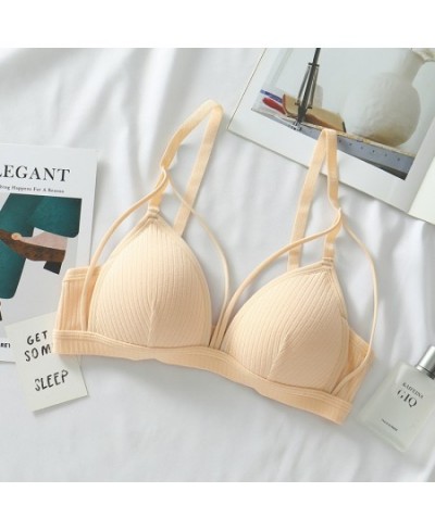 Sexy Women Bra Wire Free Brassiere Push Up Lingerie French Triangle Cup Bra Underwear Thread Top Female Intimates Bralette $1...