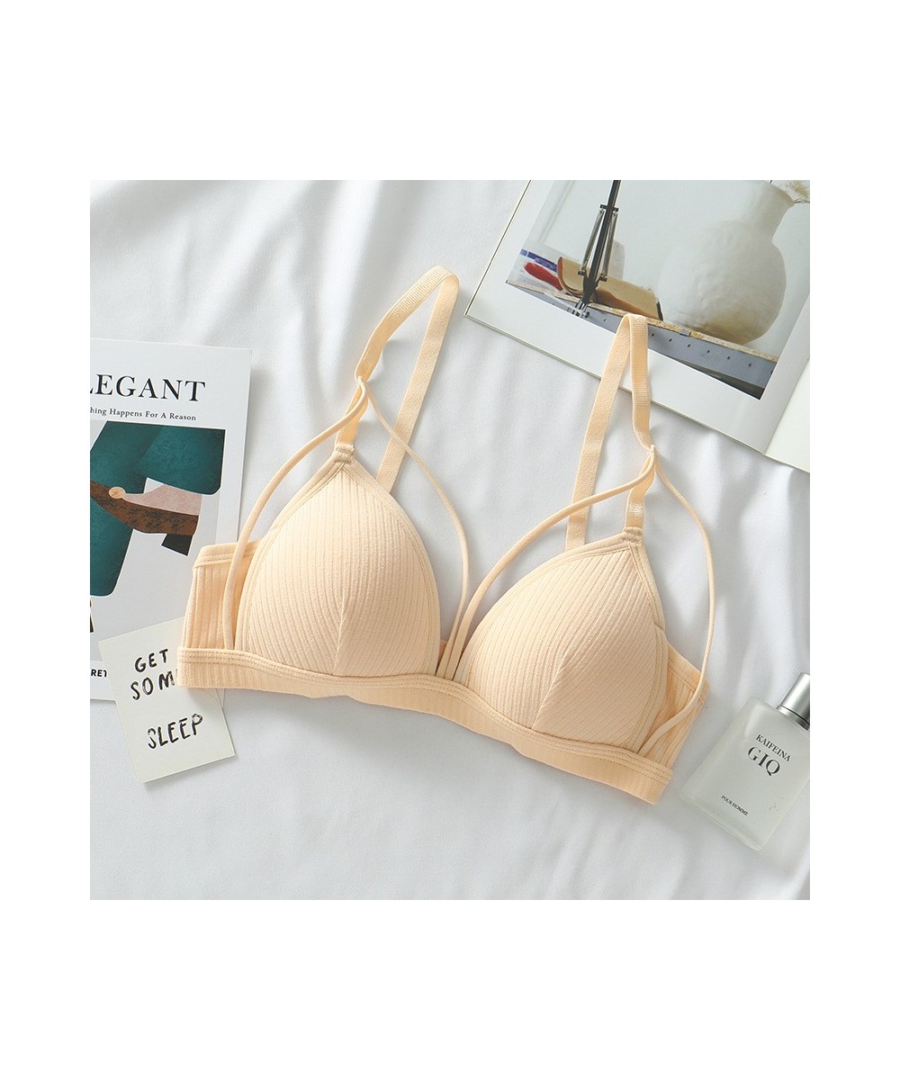 Sexy Women Bra Wire Free Brassiere Push Up Lingerie French Triangle Cup Bra Underwear Thread Top Female Intimates Bralette $1...