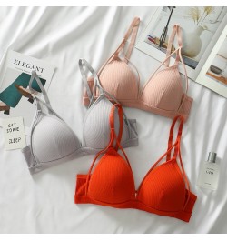 Sexy Women Bra Wire Free Brassiere Push Up Lingerie French Triangle Cup Bra Underwear Thread Top Female Intimates Bralette $1...