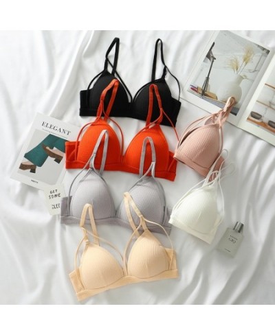 Sexy Women Bra Wire Free Brassiere Push Up Lingerie French Triangle Cup Bra Underwear Thread Top Female Intimates Bralette $1...