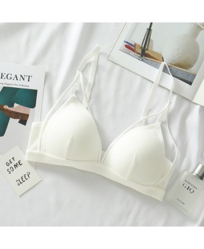 Sexy Women Bra Wire Free Brassiere Push Up Lingerie French Triangle Cup Bra Underwear Thread Top Female Intimates Bralette $1...