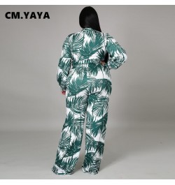 Women Plus Size Set Print Full Sleeve Bandage Crop Tops Wide Leg Loose Pants Two 2 Piece Sets Tracksuit Summer Outfits $56.75...