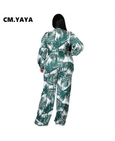 Women Plus Size Set Print Full Sleeve Bandage Crop Tops Wide Leg Loose Pants Two 2 Piece Sets Tracksuit Summer Outfits $56.75...