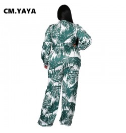 Women Plus Size Set Print Full Sleeve Bandage Crop Tops Wide Leg Loose Pants Two 2 Piece Sets Tracksuit Summer Outfits $56.75...