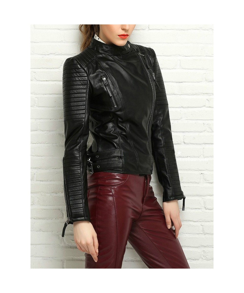 2022 Spring Autumn Women Black Pu Faux Leather Short Jacket Basic Bomber Motorcycle Biker Punk Coat Outwear Female $63.05 - J...